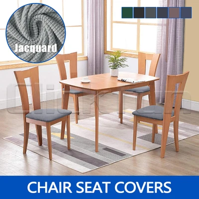 $6.99 • Buy Dining Chair Seat Cover Jacquard Removable Elastic Strap Seat Cushion Slipcover