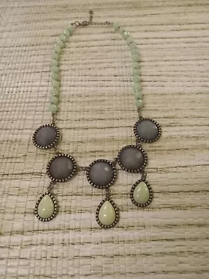 Necklace Costume Statement Fashion Beaded Mint Sage Hunter Green 18  BOHO • $12.95