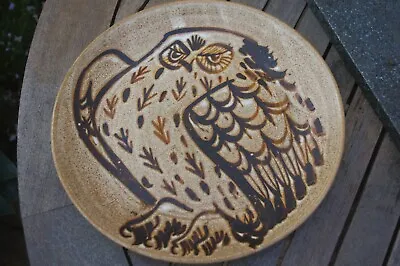 £29.99 • Buy Mid Century Grayshott Pottery Charger Plate - Slip Design Owl