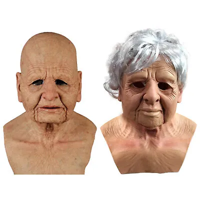 Halloween Old Woman Mask Cosplay Party Latex Headgear Full Face Mask  • £28.31