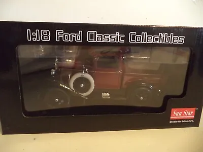 1931 FORD MODEL A PICK UP 1/18 Scale DIECAST CAR SUN STAR Undisplayed In Box. • $69.99