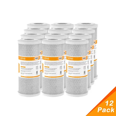 12 Pack 10  X 4.5  5 Micron CTO Activated Carbon Block Water Filter Replacement • $126.99