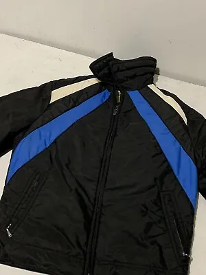 Rare VINTAGE 70’s Skyr Blue Down Puffer Quilted Nylon Ski Jacket Women's  Small • $34.99