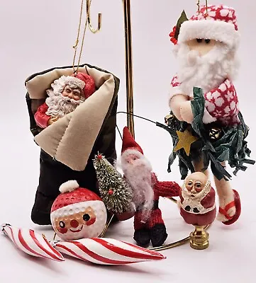 Santa Ornaments Lamp Finial Hula Camo Golf Festive Vintage Set Christmas (7pcs) • $24