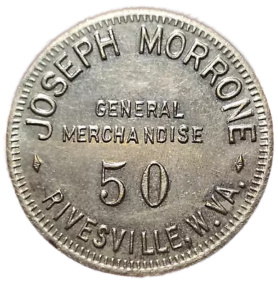 Vtg. Rivesville West Virginia Coal Mining Scrip Trade Token JOSEPH MORRONE 50 • $3.91