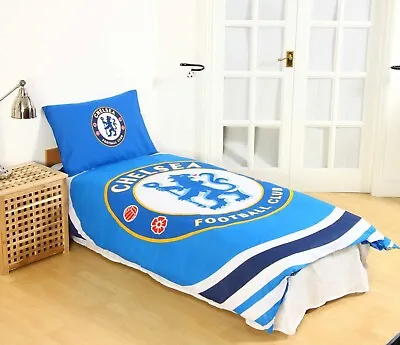 Chelsea FC Pulse Reversible Single Duvet Quilt Cover And Pillowcase Set Gift • £19.95