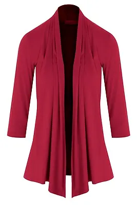 JD Style Womens Lightweight 3/4 Sleeve Open Front Cardigan-USA-1189 (S-5X)Plus • $15.99