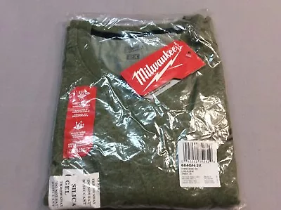 Milwaukee XXL Long Sleeve Men's Crew Neck Green Hybrid Work Tee Shirt 604GN-2X • $13.99