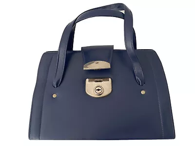 Cheney England Vintage Briefcase Doctors Bag Vinyl Case Blue Suitcase Prop • $99