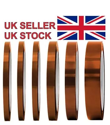 Kapton Polyimide Tape Heat Resistant Adhesive Insulation 5 - 100mm Wide 33M Long • £7.99