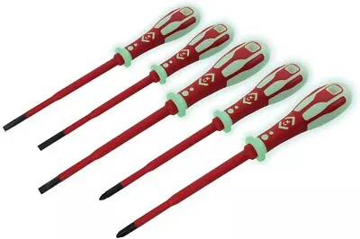 CK T49283PD Dextro GLO 5 Piece VDE Slim Insulated Screwdriver Set Slotted/Pozi • £40.99