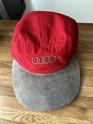 $20 • Buy Audi 5 Panel Hat Red Gray Adjustable Size Adult