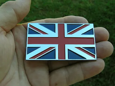 UNION JACK FLAG METAL CAR BADGE Chrome Emblem Fits Jaguar England British MG • $16.95