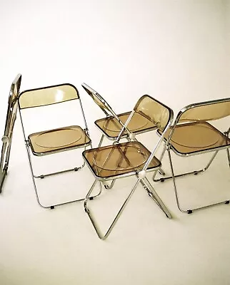 1970s Italian “Plia” Yellow Lucite Folding Chair Replica By Giancarlo Piretti • $129