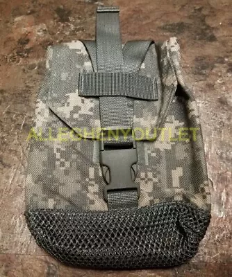 Military Style MOLLE 1QT Canteen / General Purpose Pouch W/ Mesh Bottom ACU NEW • $17.49