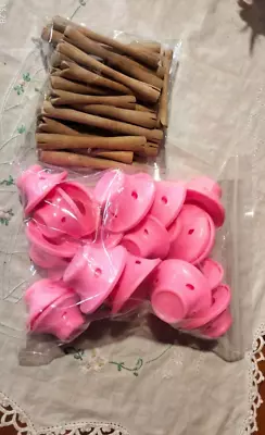 28 X Vintage 1950's Wooden Perm Rods & 20 X Vintage Style Spiral Hair Curlers • $10
