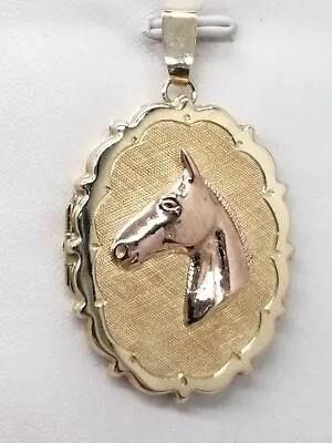 9ct Yellow Gold Frill With Rose Gold Horse Head Locket • £599.99