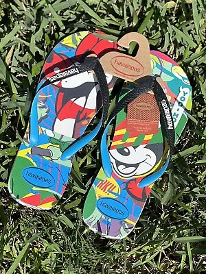 Disney Havaianas Mickey Mouse Pluto Flip Flops Sandals Mens Slip On Size 13 • $22.99