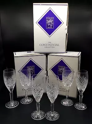 Edinburgh Crystal Continental Collection 6 Wine Glasses Original Boxes (AH138G) • £12.50