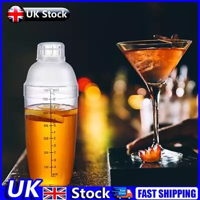 Cocktail Shaker With Scale Mixer Wine Drink Shaker Cup Barware Tool (700ml) UK • £6.89