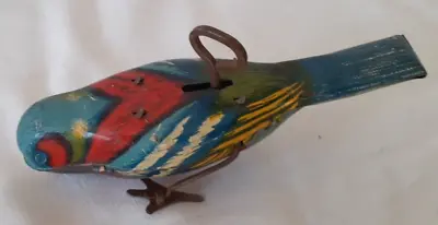 Vintage Wind Up Lithograph German Tin Metal Toy Bird December 27 1927 • $39