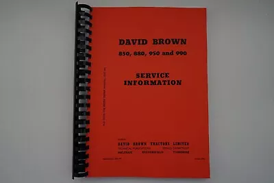 £25 • Buy David Brown 850 880 950 990 Service Manual