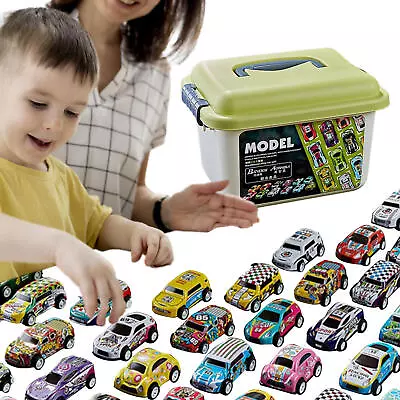 Bulk Pull Back Cars Assorted Mini Race Cars Toy Set For Boys With Carrying Case • $24.13