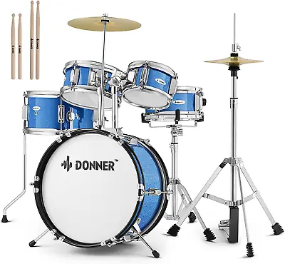 Kids Drum Sets- 5-Piece For Beginners14 Inch Junior Drum Kit With Adjustable T • $288.99