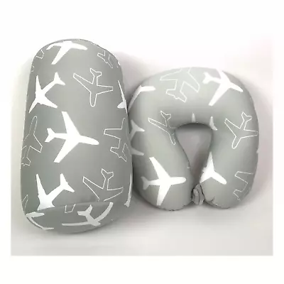 2 Pc Set Micro Bead U Shaped Neck Travel Pillow Lumbar Roll Back Support Cushion • $22.70