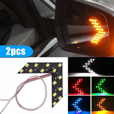2 Pcs Car Side Rear View Mirror 14-SMD LED Lights Turn Signal Lamps Accessories • $11.58