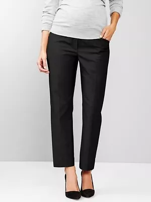 New Gap Maternity Full Panel Tailored  Crop Stretch Black Pants 16 REGULAR • $26.98