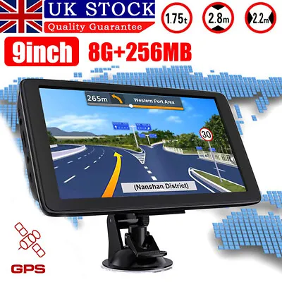9inch Car Truck Sat Nav GPS Navigation 8GB Free Lifetime UK&EU Maps Touch Screen • £68.98