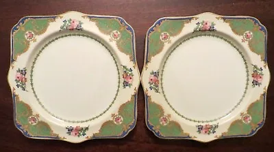 2 Myott Staffordshire England Luncheon Plates Square 8.5  • $29.90