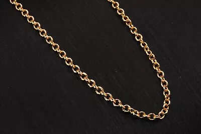18K Solid Gold Round Anchor Chain Necklace For Men And Women 16.5 Inches • $129