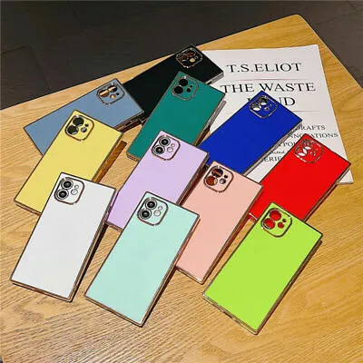 $13.29 • Buy AU Square Plating Phone Case Cover For IPhone 11 12 13 14 Pro Max XS 7 8 Plus XR