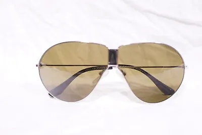 DRIES VAN NOTEN LINDA FARROW AVIATOR SUNGLASSES DVN/20/6 Silver W/Brown Lenses • $124.95