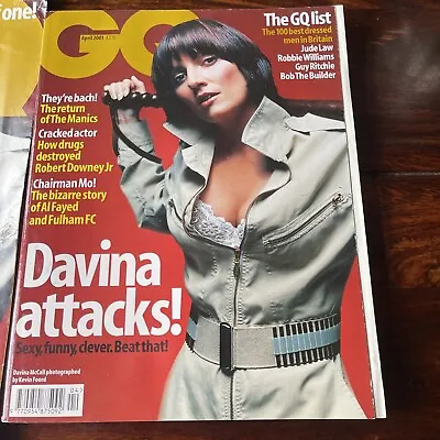 2001 UK GQ Magazine Davina McCall Joely Richardson Robert Downey Jr. J Fiennes • £7