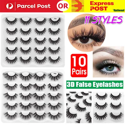 $7.18 • Buy 10Pair 11Style 3D Mink Natural Thick False Eyelashes Eye Lashes Makeup Extension