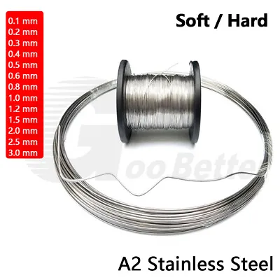 £1.98 • Buy Soft Hard Stainless Steel Wire Cord Craft Beading Thread 0.1-3mm Jewelry Making