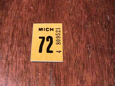 Michigan License Plate Year Sticker 1972 Unused Free Shipping • $3.69