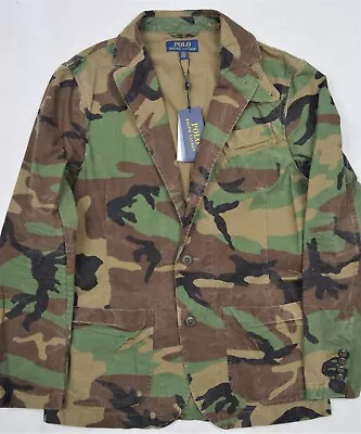 Polo Ralph Lauren Blazer Military Jacket Camo Mens Camouflage Sport Coat S NWT • $169.99