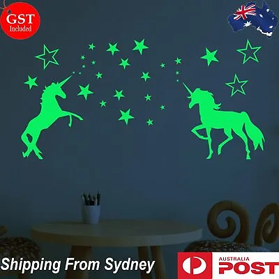 Unicorn Glow In The Dark Stars Wall Stickers Kids Bedroom Decals DIY Decor AU • $5.69