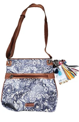 NWT SAKROOTS Navy Spirit Desert Artist Circle Cross Body Bag Purse W/ Keychain • $66.25