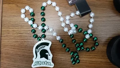 NCAA Michigan State Spartans Mardi Gras Beads With Medallion • $13.99