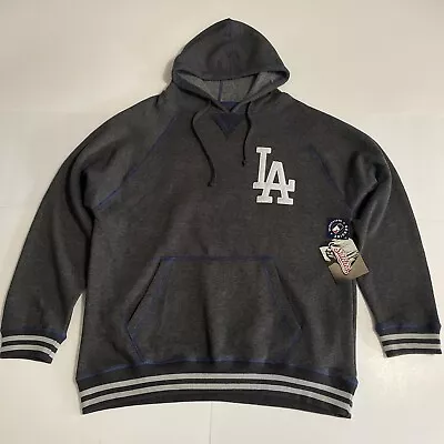 Mens Stitches MLB LA LOS ANGELES DODGERS Gray Pullover Hoodie Size XL NWT • $40