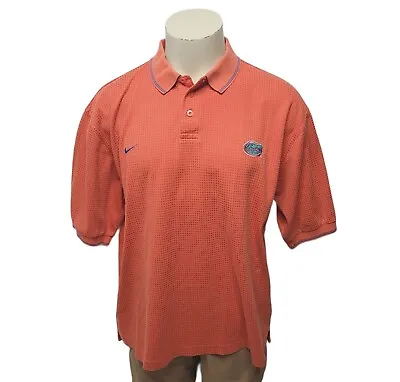 Nike Vintage 90s Florida Gators Polo Shirt XL Micro Check Steve Spurrier Y2K • $12.99