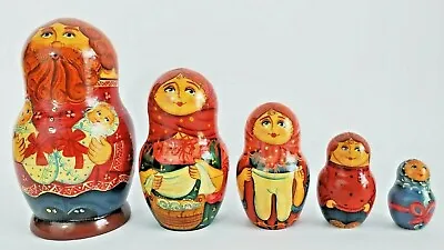 Beautiful Large Vintage Matryoshka Doll Family Twins Made In Russia - Signed • $119.95
