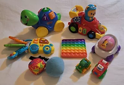 Assorted Mixed Lot Of Baby/Toddler Toys VTech Racealong Bear Fisher Price Turtle • $29.99