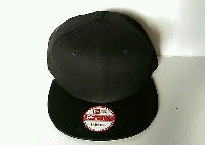 1X New Era 9Fifty Flat Snapback Hat Cap Blank NE400 { BLACK } NE 9FIFTY  • $17.99