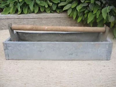 Vintage  Galvanised Chicken Feeder Garden Planter 46 Cm Long (706) • £25